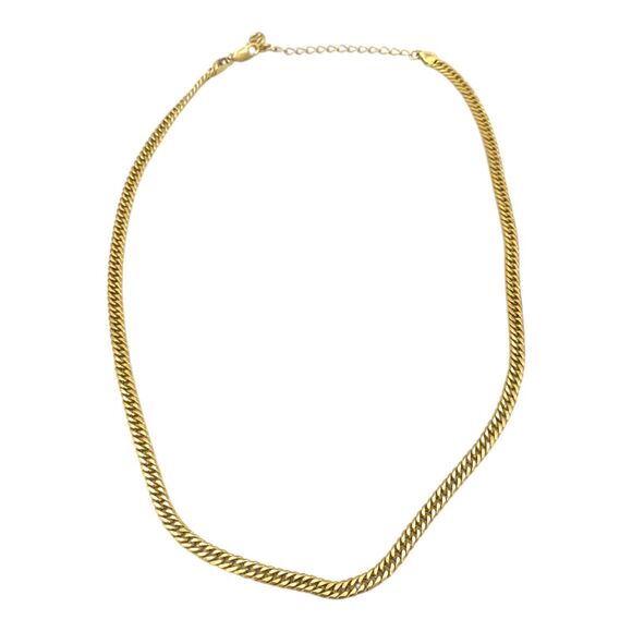 Mejuri 18k Gold Vermeil Double Curb Chain Necklace 16 to 18 inches - Picture 2 of 5